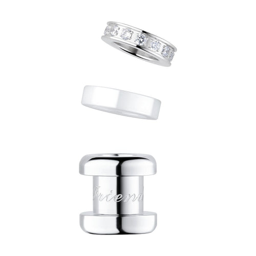 BERING Arctic Symphony Polished Silver Detachable Charm Set