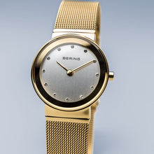 Load image into Gallery viewer, Bering Classic Polished Gold Mesh Swarovski Watch