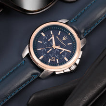 Load image into Gallery viewer, Maserati Successo Navy Blue Chronograph