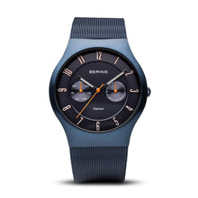 Load image into Gallery viewer, Bering Titanium Brushed Blue Mesh Watch