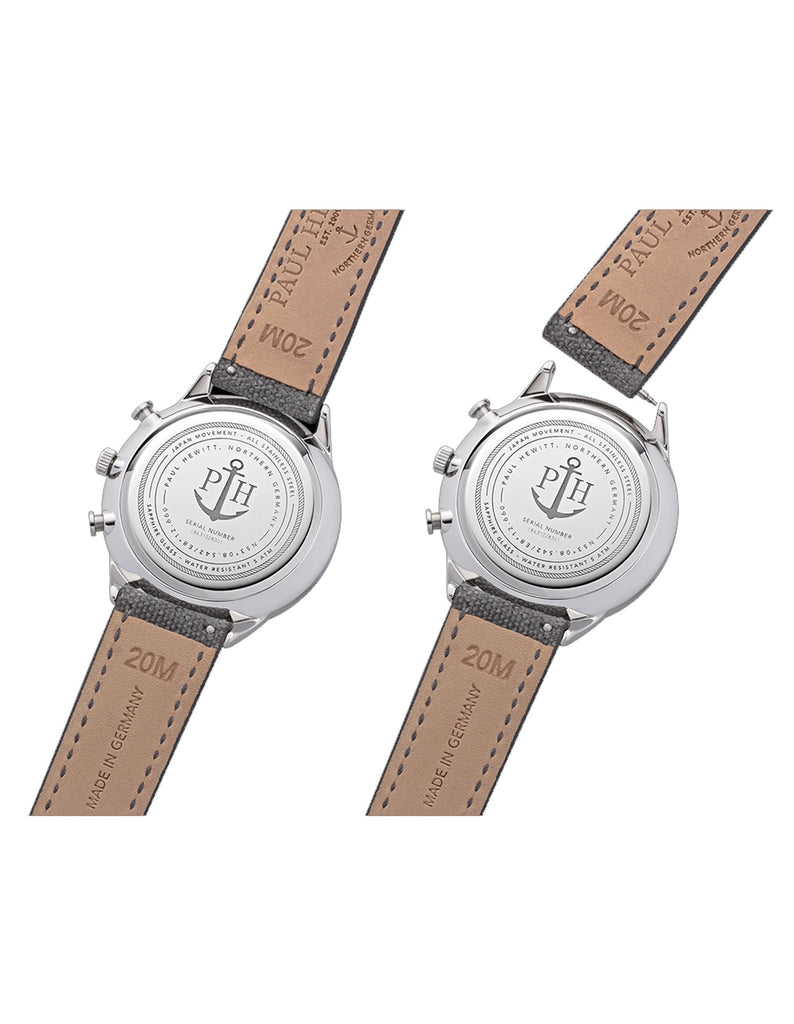 Paul Hewitt Chrono White Sand Grey Canvas Watch