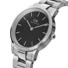 Load image into Gallery viewer, Daniel Wellington Iconic Link 36 Silver &amp; Black Watch