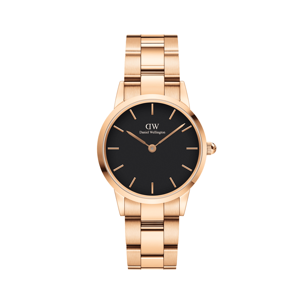 Daniel Wellington Iconic Link 36 Rose Gold & Black Watch