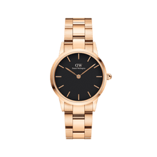 Load image into Gallery viewer, Daniel Wellington Iconic Link 36 Rose Gold &amp; Black Watch