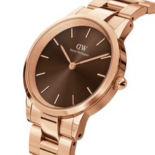 Load image into Gallery viewer, Daniel Wellington Iconic Link Amber 40 Rose Gold &amp; Brown Watch