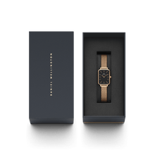 Load image into Gallery viewer, Daniel Wellington Quadro 20X26 Pressed Melrose Rose Gold &amp; Black Watch