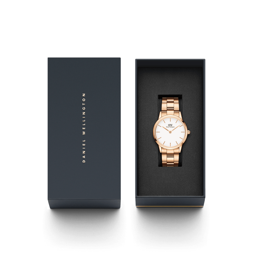 Daniel Wellington Iconic Link 36 Rose Gold & White Watch