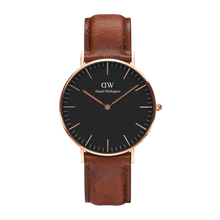 Load image into Gallery viewer, Daniel Wellington Classic 40 St Mawes Rose Gold &amp; Black Watch