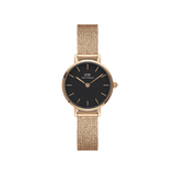 Daniel Wellington Petite 24 Pressed Melrose Rose Gold & Black Watch