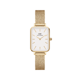 Daniel Wellington Quadro 20X26 Pressed Evergold Gold & White Watch