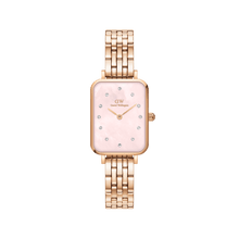 Load image into Gallery viewer, Daniel Wellington Quadro Lumine 20x26 5-Link Rose Gold &amp; Mother of Pearl Pink Watch