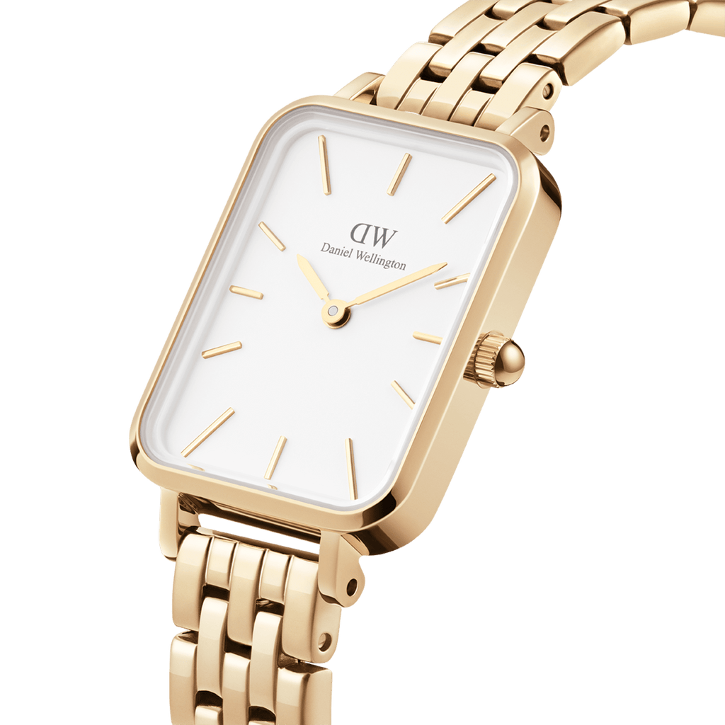 Daniel Wellington Quadro 20x26 5-Link Gold & White Watch