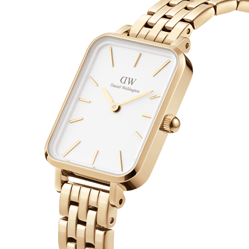 Quadro 20x26 5-Link Gold & White Watch