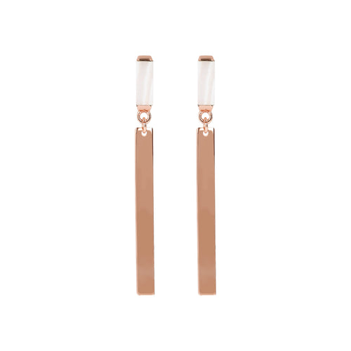Bronzallure Carré Natural Stones Pendant Earrings