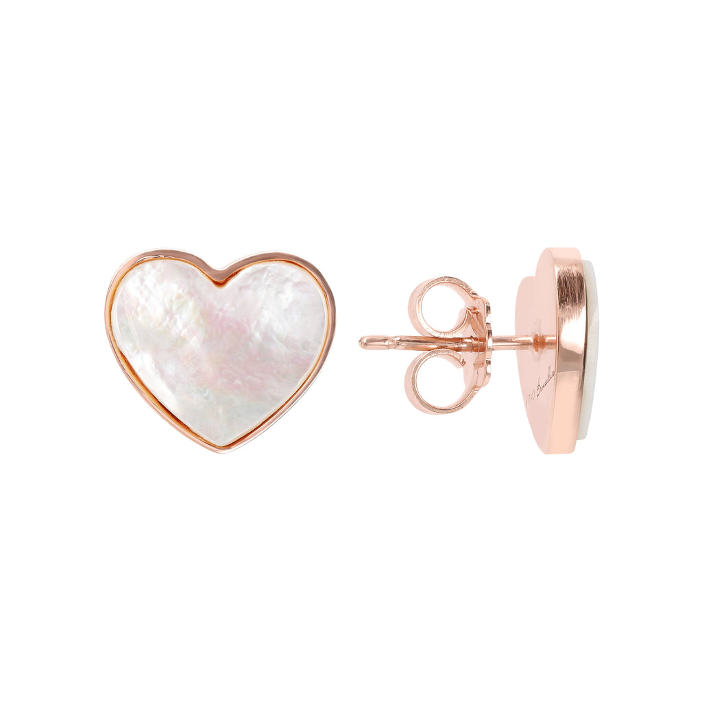 Bronzallure Natural Stone Heart Earrings