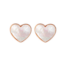 Load image into Gallery viewer, Bronzallure Natural Stone Heart Earrings