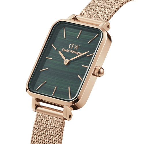 Quadro 20X26 Pressed Melrose Rose Gold & Green Watch