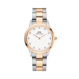 Daniel Wellington Iconic Link Lumine 28 Rose Gold & Silver White Watch