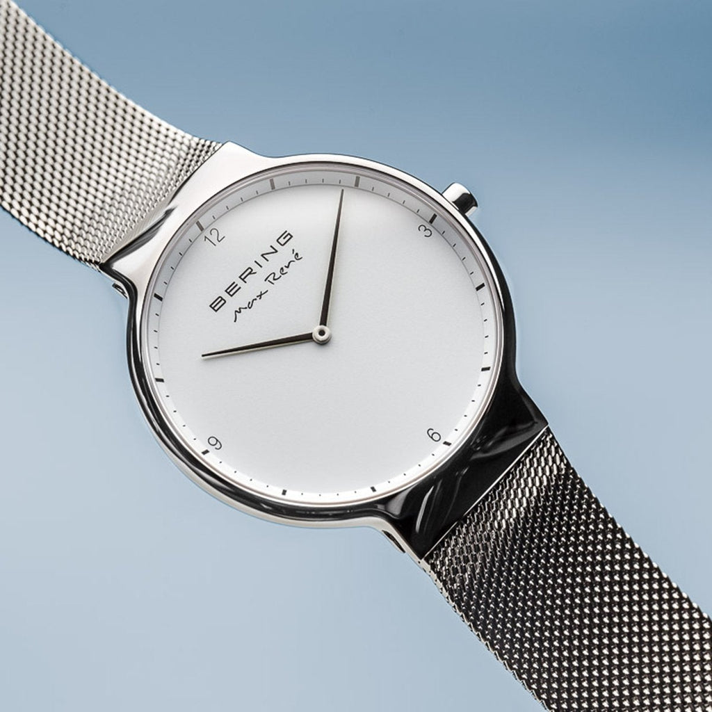 Bering Max René Polished Silver Mesh Watch