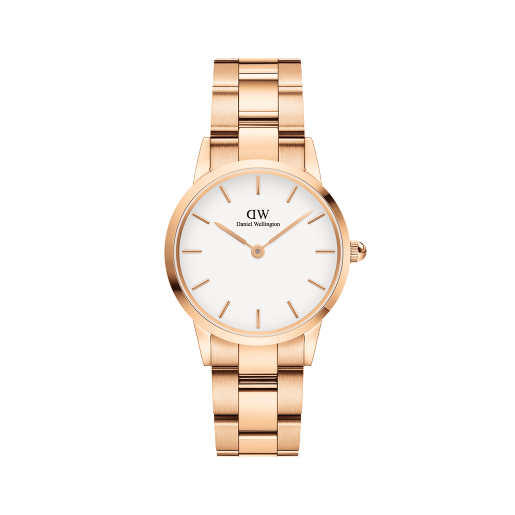 Daniel Wellington Iconic Link 36 Rose Gold & White Watch