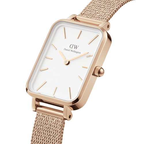 Quadro 20X26 Pressed Melrose Rose Gold & White Watch