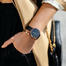 Load image into Gallery viewer, Daniel Wellington Petite 32 Ashfield Rose Gold &amp; Black Watch