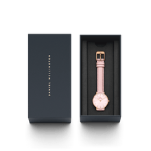 Load image into Gallery viewer, Daniel Wellington Petite 28 Pink Leather &amp; Rose Gold Mother of Pearl Watch