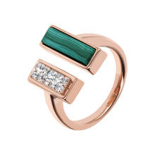 Load image into Gallery viewer, Bronzallure Cubic Zirconia and Carré Stone Ring