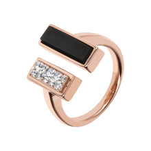 Load image into Gallery viewer, Bronzallure Cubic Zirconia and Carré Stone Ring