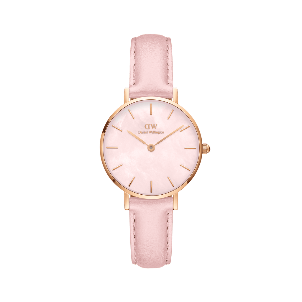 Daniel Wellington Petite 28 Pink Leather & Rose Gold Mother of Pearl Watch