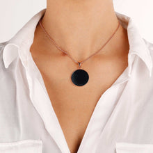 Load image into Gallery viewer, Bronzallure Black Onyx  Disc Necklace