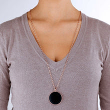 Load image into Gallery viewer, Bronzallure Black Onyx  Big Disc Necklace