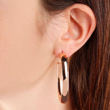 Load image into Gallery viewer, Bronzallure Golden RosÃ© Oval Hoop Earrings